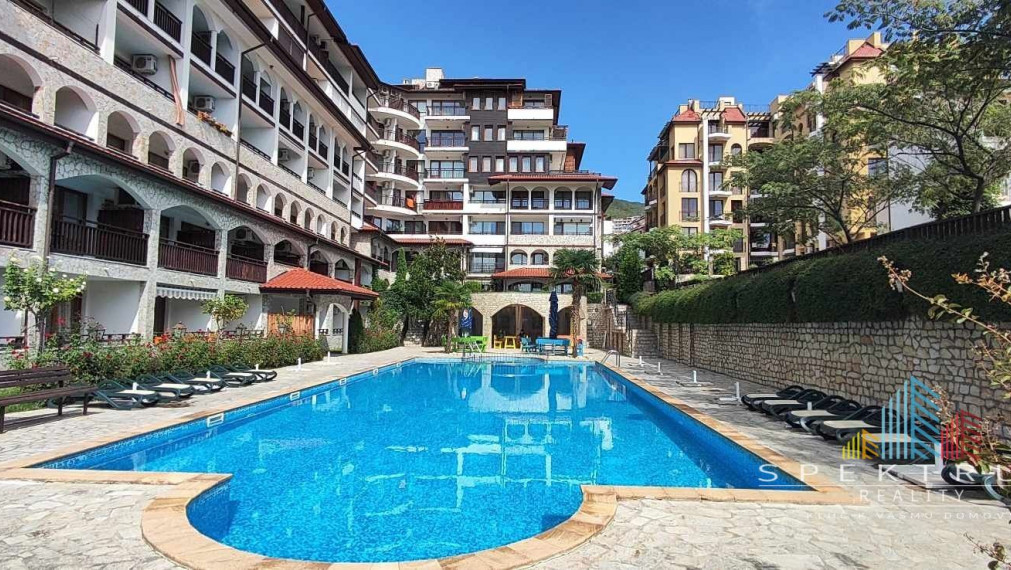 SPEKTRUM REALITY- Štúdiový apartmán  s výhľadom na bazén, AMPHORA, 150 m od mora, Sveti Vlas, Bulharsko