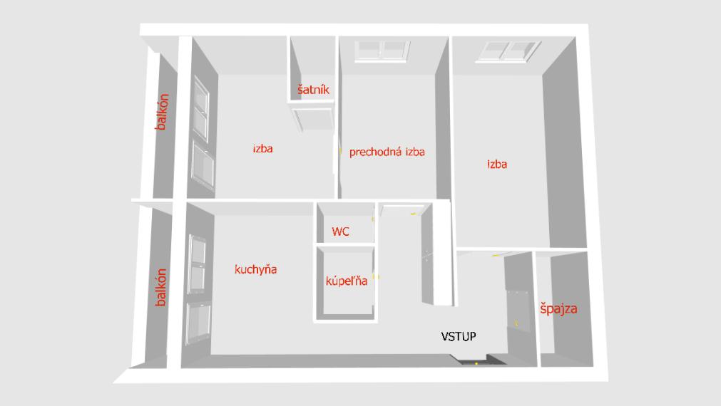 Rezervované...EXKLUZÍVNE NA PREDAJ – 3-IZBOVÝ BYT S DVOMA BALKÓNMI, UL. MOJMÍROVA, BÁNOVCE NAD BEBRAVOU